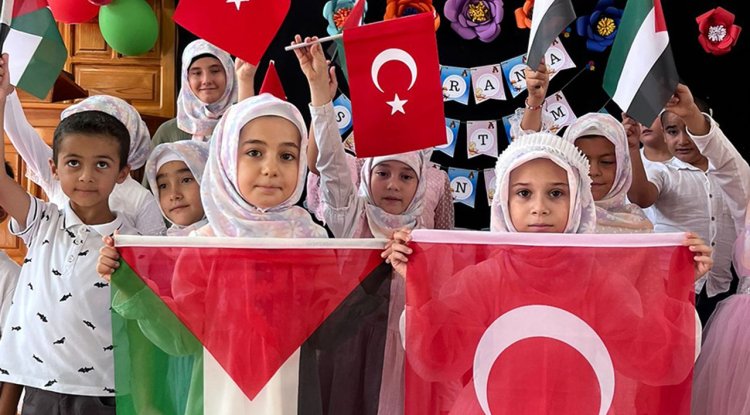 Anamur'da Kur'an'a geçen çocuklardan Filistin'e destek