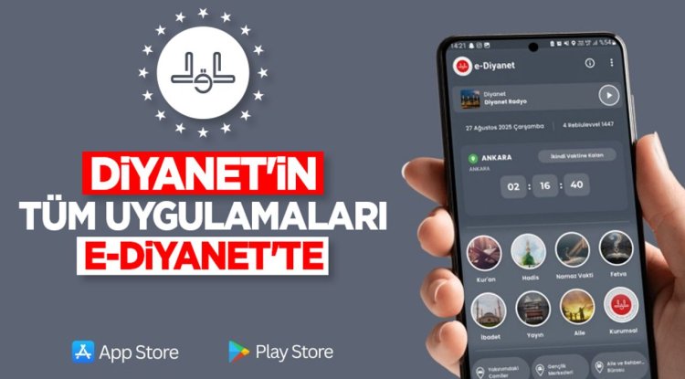 Diyanet'in tüm uygulamaları e-Diyanet'te