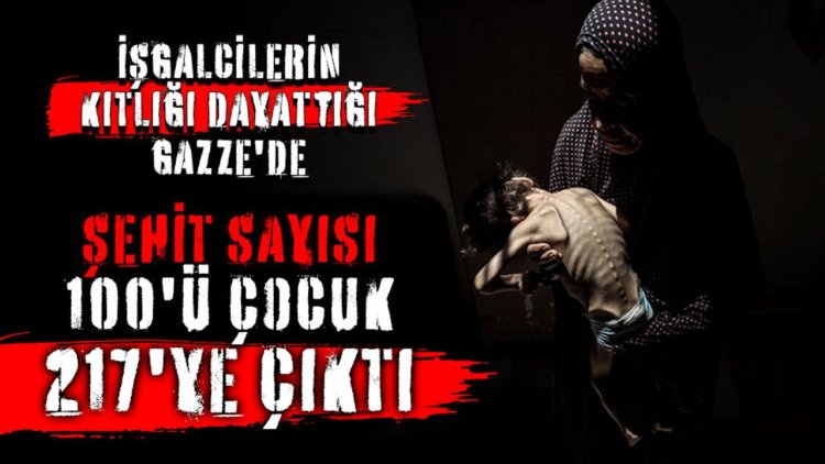 İşgalcilerin kıtlığı dayattığı Gazze'de son 24 saatte 5 kişi daha açlıktan şehit oldu