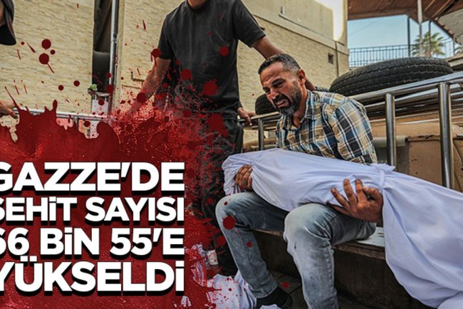 İşgalcilerin Gazze'ye saldırılarında şehit sayısı son 24 saatte 50 artarak 66 bin 55'e yükseldi