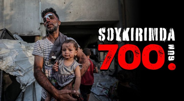 İşgalcilerin Gazze Şeridi'nde sivilleri hedef alan soykırımı 700 gündür aralıksız sürüyor