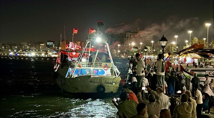 Libya'da Küresel Sumud Filosu'ndaki Ömer Muhtar gemisi Gazze'ye doğru yola çıktı