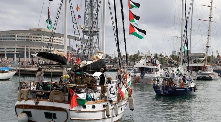 Kimliği belirsiz askeri uçaklar bir haftada ikinci kez "Sumud Filosu"nun gemilerinin üzerinde uçtu