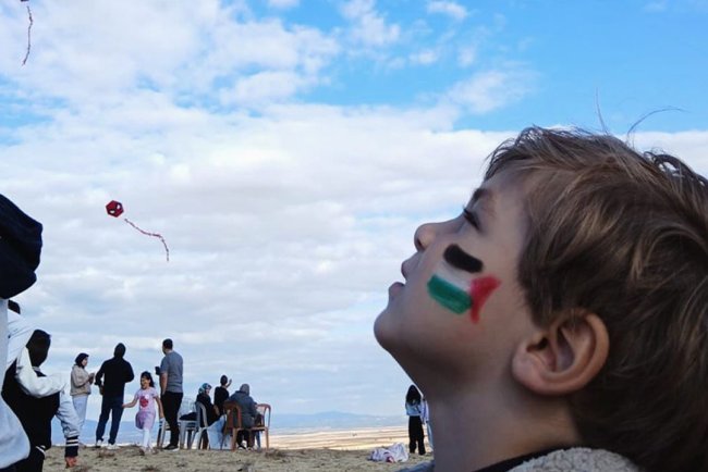 Tepebaşı'nda uçurtmalar "özgür Filistin" için uçuruldu