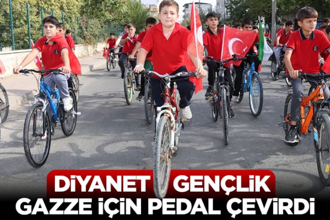 Diyanet gençlik Gazze için pedal çevirdi
