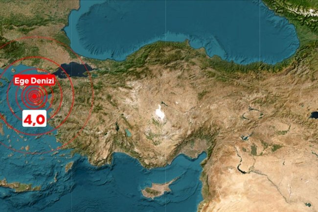 Ege Denizi'nde 4 büyüklüğünde deprem