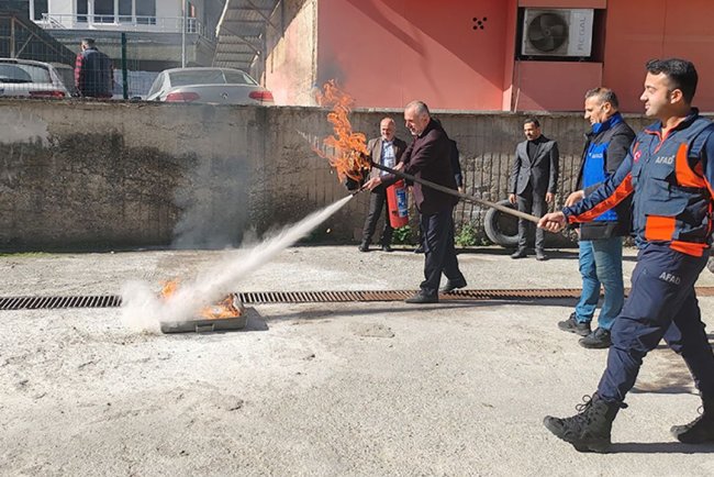 Müftülükte yangın tatbikatı
