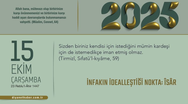 İnfakın İdealleştiği Nokta: Îsâr