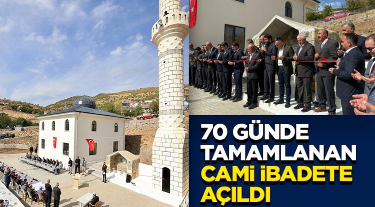 70 günde tamamlanan cami ibadete açıldı