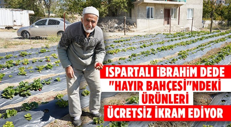 Ispartalı İbrahim dede "Hayır Bahçesi"ndeki ürünleri ziyaretçilere ücretsiz ikram ediyor
