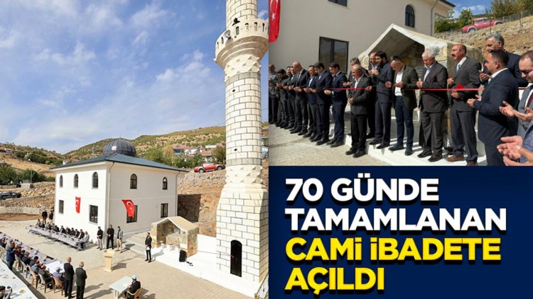 70 günde tamamlanan cami ibadete açıldı