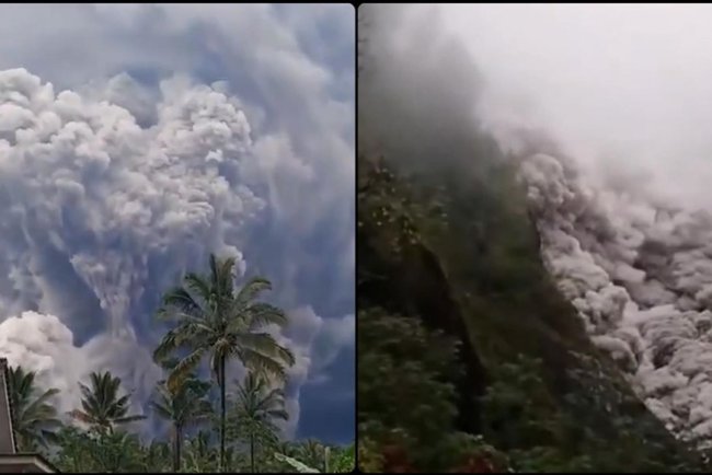 Endonezya'da Semeru Yanardağı'ndaki patlama nedeniyle alarm seviyesi en yüksek düzeye çıkarıldı