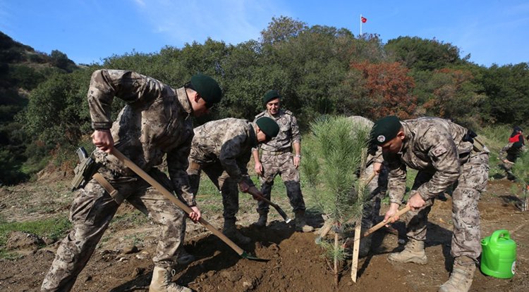 Aydın'da şehitler için fidan dikildi